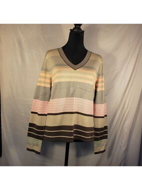 Talbots Silk Blend Striped Sweater - XL